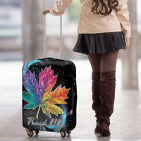 Rainbow Maple Leaf Luggage Cover Canada Pride Show Your Colors - Wonder Print Shop