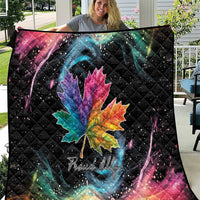 Rainbow Maple Leaf Quilt Canada Pride Show Your Colors - Wonder Print Shop