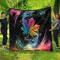 Rainbow Maple Leaf Quilt Canada Pride Show Your Colors - Wonder Print Shop