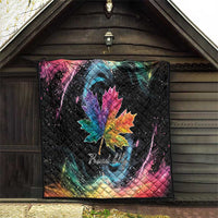 Rainbow Maple Leaf Quilt Canada Pride Show Your Colors - Wonder Print Shop