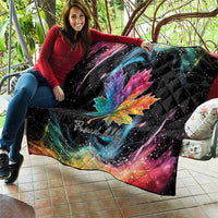 Rainbow Maple Leaf Quilt Canada Pride Show Your Colors - Wonder Print Shop