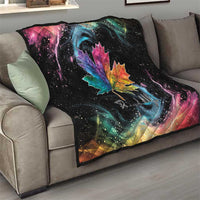 Rainbow Maple Leaf Quilt Canada Pride Show Your Colors - Wonder Print Shop