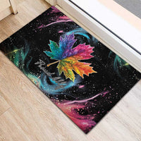 Rainbow Maple Leaf Rubber Doormat Canada Pride Show Your Colors - Wonder Print Shop