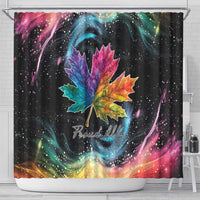 Rainbow Maple Leaf Shower Curtain Canada Pride Show Your Colors