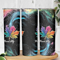 Rainbow Maple Leaf Skinny Tumbler Canada Pride Show Your Colors - Wonder Print Shop