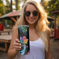 Rainbow Maple Leaf Skinny Tumbler Canada Pride Show Your Colors - Wonder Print Shop