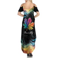 Rainbow Maple Leaf Summer Maxi Dress Canada Pride Show Your Colors - Wonder Print Shop