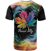 Rainbow Maple Leaf T Shirt Canada Pride Show Your Colors - Wonder Print Shop