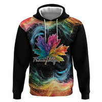 Rainbow Maple Leaf Zip Hoodie Canada Pride Show Your Colors - Wonder Print Shop