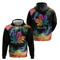 Rainbow Maple Leaf Zip Hoodie Canada Pride Show Your Colors - Wonder Print Shop