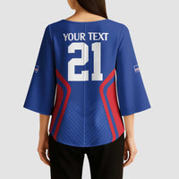 Custom Cape Verde Football Spirit Kimono Sleeve Blouse Est 1979 - Wonder Print Shop