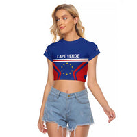 Custom Cape Verde Football Spirit Raglan Cropped T Shirt Est 1979 - Wonder Print Shop