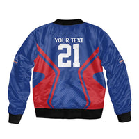 Custom Cape Verde Football Spirit Sleeve Zip Bomber Jacket Est 1979 - Wonder Print Shop