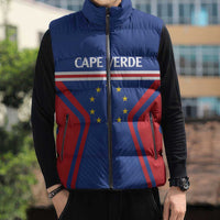 Custom Cape Verde Football Spirit Sleeveless Puffer Jacket Est 1979 - Wonder Print Shop