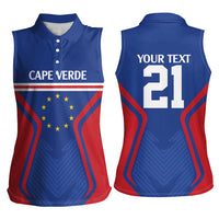 Custom Cape Verde Football Spirit Women Sleeveless Polo Shirt Est 1979 - Wonder Print Shop