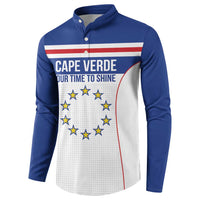 Custom Cape Verde Pride Button Sweatshirt Blue Sharks Rising - Wonder Print Shop