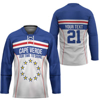 Custom Cape Verde Pride Hockey Jersey Blue Sharks Rising - Wonder Print Shop