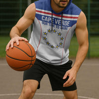 Custom Cape Verde Pride Sleeveless Hoodie Blue Sharks Rising - Wonder Print Shop