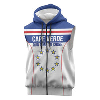 Custom Cape Verde Pride Sleeveless Zip Hoodie Blue Sharks Rising - Wonder Print Shop