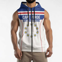 Custom Cape Verde Pride Sleeveless Zip Hoodie Blue Sharks Rising - Wonder Print Shop