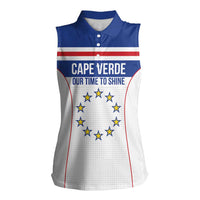 Custom Cape Verde Pride Women Sleeveless Polo Shirt Blue Sharks Rising - Wonder Print Shop