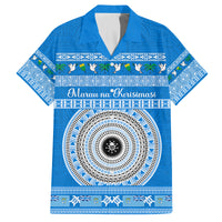 Personalised Fiji Marau Na Kerisimasi Family Matching Puletasi Dress and Hawaiian Shirt Merry Christmas Tapa Pattern Blue Style - Wonder Print Shop