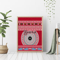 Personalised Fiji Marau Na Kerisimasi Canvas Wall Art Merry Christmas Tapa Pattern Red Style LT9 - Wonder Print Shop