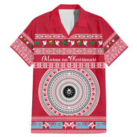 Personalised Fiji Marau Na Kerisimasi Family Matching Mermaid Dress and Hawaiian Shirt Merry Christmas Tapa Pattern Red Style LT9 - Wonder Print Shop