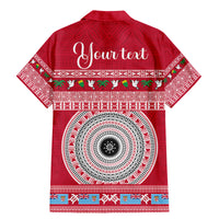 Personalised Fiji Marau Na Kerisimasi Family Matching Mermaid Dress and Hawaiian Shirt Merry Christmas Tapa Pattern Red Style LT9 - Wonder Print Shop