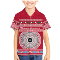 Personalised Fiji Marau Na Kerisimasi Family Matching Mermaid Dress and Hawaiian Shirt Merry Christmas Tapa Pattern Red Style LT9 - Wonder Print Shop