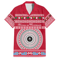 Personalised Fiji Marau Na Kerisimasi Family Matching Short Sleeve Bodycon Dress and Hawaiian Shirt Merry Christmas Tapa Pattern Red Style - Wonder Print Shop