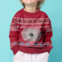 Personalised Fiji Marau Na Kerisimasi Kid Ugly Christmas Sweater Merry Christmas Tapa Pattern Red Style - Wonder Print Shop