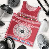 Personalised Fiji Marau Na Kerisimasi Men Tank Top Merry Christmas Tapa Pattern Red Style - Wonder Print Shop