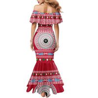 Personalised Fiji Marau Na Kerisimasi Mermaid Dress Merry Christmas Tapa Pattern Red Style - Wonder Print Shop