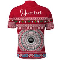 Personalised Fiji Marau Na Kerisimasi Polo Shirt Merry Christmas Tapa Pattern Red Style - Wonder Print Shop