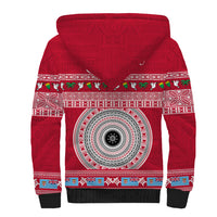 Personalised Fiji Marau Na Kerisimasi Sherpa Hoodie Merry Christmas Tapa Pattern Red Style - Wonder Print Shop