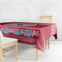 Personalised Fiji Marau Na Kerisimasi Tablecloth Merry Christmas Tapa Pattern Red Style - Wonder Print Shop