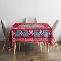 Personalised Fiji Marau Na Kerisimasi Tablecloth Merry Christmas Tapa Pattern Red Style - Wonder Print Shop