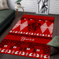 Personalised Tonga Kilisimasi Fiefia Area Rug Merry Christmas with Turtle Ngatu Pattern LT9 - Wonder Print Shop