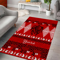 Personalised Tonga Kilisimasi Fiefia Area Rug Merry Christmas with Turtle Ngatu Pattern LT9 - Wonder Print Shop