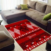 Personalised Tonga Kilisimasi Fiefia Area Rug Merry Christmas with Turtle Ngatu Pattern LT9 - Wonder Print Shop