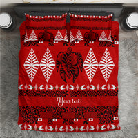 Personalised Tonga Kilisimasi Fiefia Bedding Set Merry Christmas with Turtle Ngatu Pattern LT9 - Wonder Print Shop