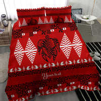 Personalised Tonga Kilisimasi Fiefia Bedding Set Merry Christmas with Turtle Ngatu Pattern LT9 - Wonder Print Shop