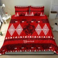 Personalised Tonga Kilisimasi Fiefia Bedding Set Merry Christmas with Turtle Ngatu Pattern LT9 - Wonder Print Shop