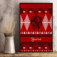 Personalised Tonga Kilisimasi Fiefia Canvas Wall Art Merry Christmas with Turtle Ngatu Pattern LT9 - Wonder Print Shop