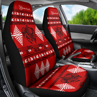 Personalised Tonga Kilisimasi Fiefia Car Seat Cover Merry Christmas with Turtle Ngatu Pattern LT9 - Wonder Print Shop