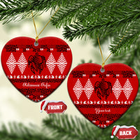 Personalised Tonga Kilisimasi Fiefia Ceramic Ornament Merry Christmas with Turtle Ngatu Pattern LT9 - Wonder Print Shop