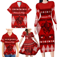 Personalised Tonga Kilisimasi Fiefia Family Matching Long Sleeve Bodycon Dress and Hawaiian Shirt Merry Christmas with Turtle Ngatu Pattern LT9 - Wonder Print Shop