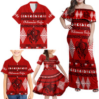 Personalised Tonga Kilisimasi Fiefia Family Matching Off Shoulder Maxi Dress and Hawaiian Shirt Merry Christmas with Turtle Ngatu Pattern LT9 - Wonder Print Shop