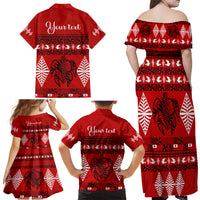 Personalised Tonga Kilisimasi Fiefia Family Matching Off Shoulder Maxi Dress and Hawaiian Shirt Merry Christmas with Turtle Ngatu Pattern LT9 - Wonder Print Shop